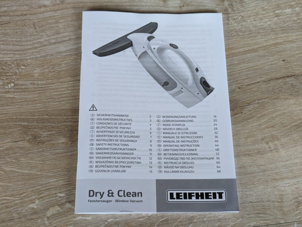 Anleitung des Leifheit Dry & Clean Fenstersaugers geschlossen