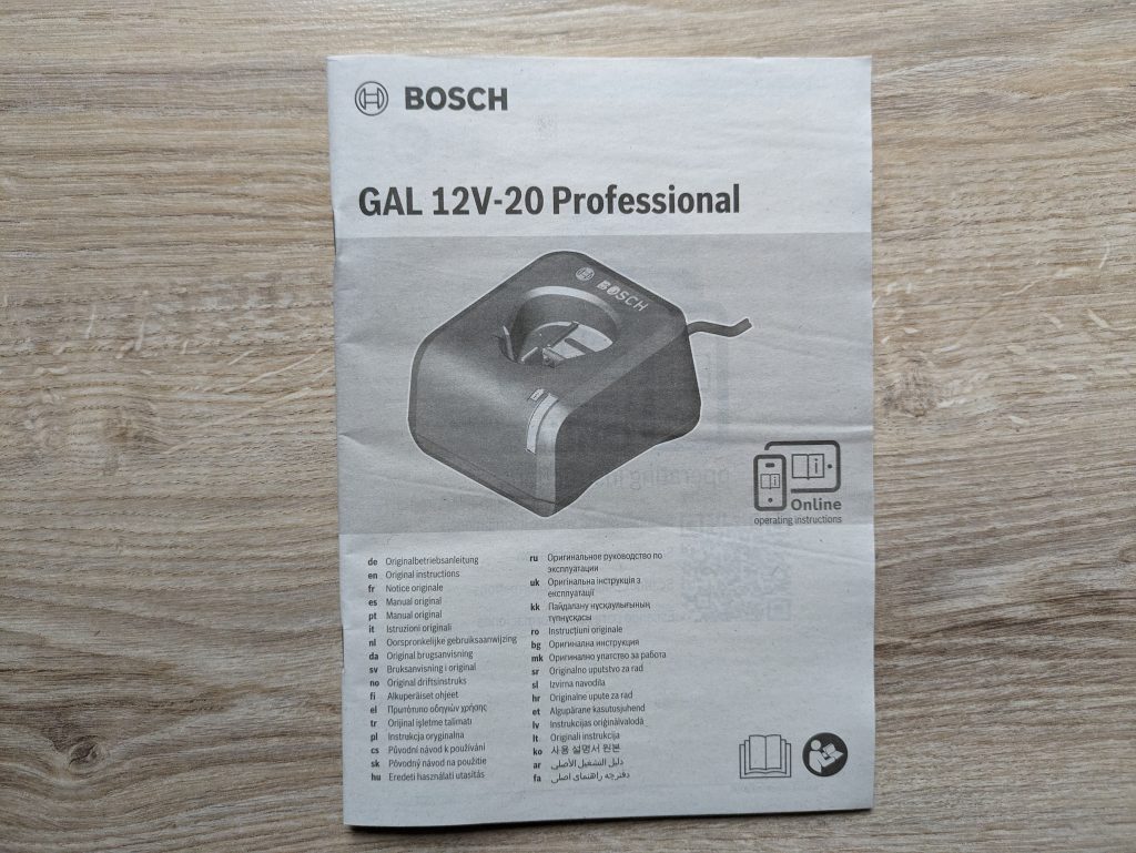 Anleitung zum Ladegerät des Bosch Professional GSR 12V-15 Akkuschraubers