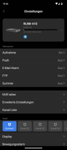 App Einstellungen des NVR des RLK8-800B4 Reolink Überwachungskamera-Sets