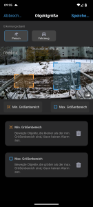 App Einstellungen zur Intelligenten Erkennung des RLK8-800B4 Reolink Überwachungskamera-Sets