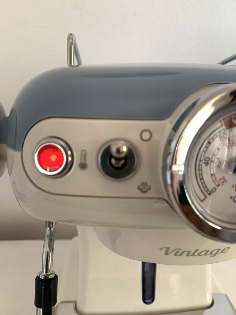 Ariete Vintage Siebträgermaschine Kontrollleuchte Temperaturanzeige