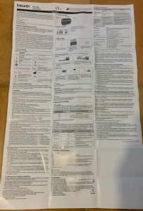 Beurer PO 30 Pulsoximeter auseinandergefaltete Bedienungsanleitung