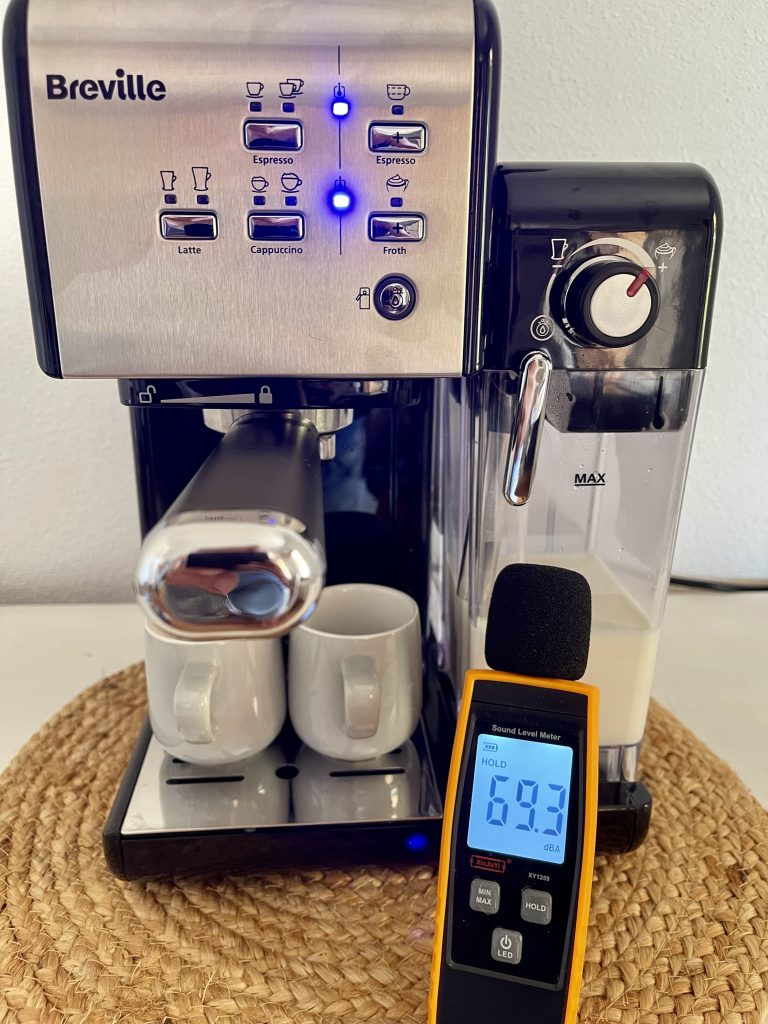 Breville Prima Latte II Siebträgermaschine Lautstärke in Dezibel