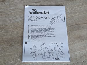 Faltzettel des Vileda Windomatic Power Fenstersaugers