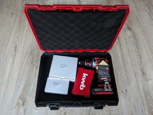 Geöffneter Koffer des Einhell TP-CD 1850 Li-i BL Akkuschraubers