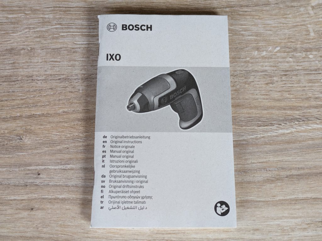 Geschlossene Anleitung des Bosch IXO 7. Generation Akkuschraubers