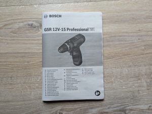 Geschlossene Anleitung des Bosch Professional GSR 12V-15 Akkuschraubers