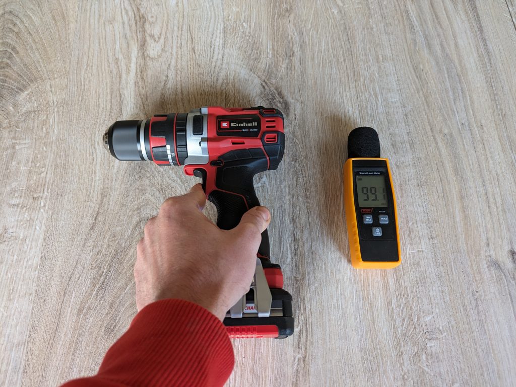 Getestete Lautstärke des Einhell TP-CD 1850 Li-i BL Akkuschraubers
