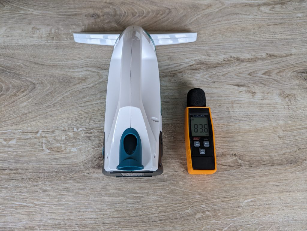 Getestete Lautstärke des Leifheit Aquanta Click Fenstersaugers
