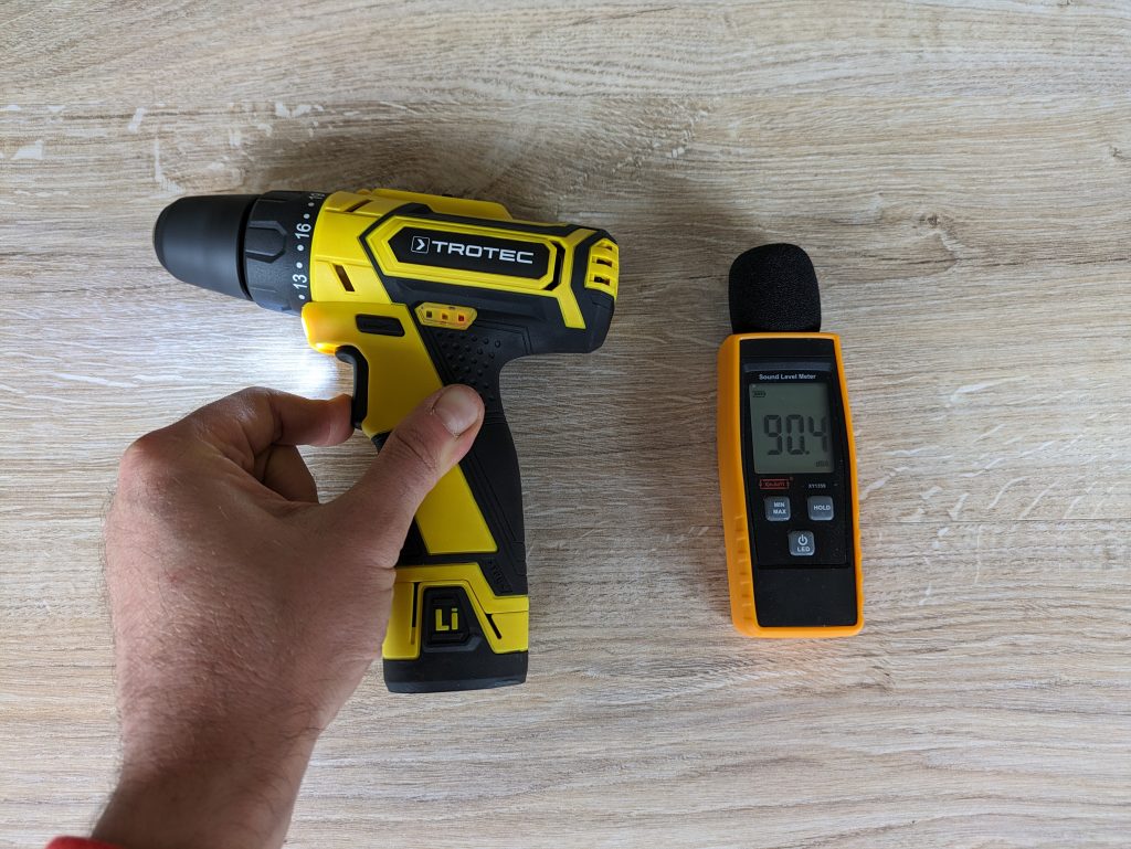 Getestete Lautstärke des TROTEC PSCS 11-12V Akkuschraubers