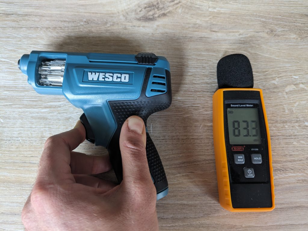 Getestete Lautstärke des WESCO WS2013 WS2103.1 CSD40Q Akkuschraubers