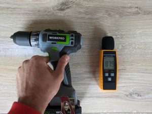 Getestete Lautstärke des WORKPRO ‎W122039AU Akkuschraubers