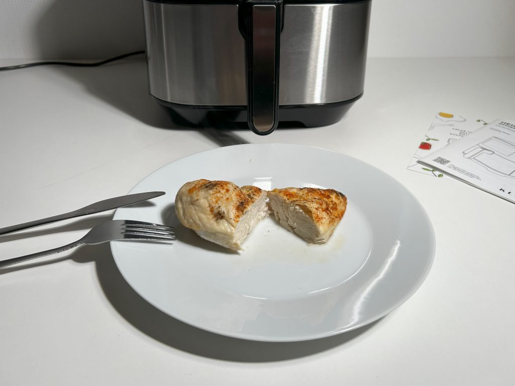 KLAMER Classic Airfryer Heißluftfritteuse Hähnchenbrust fertig