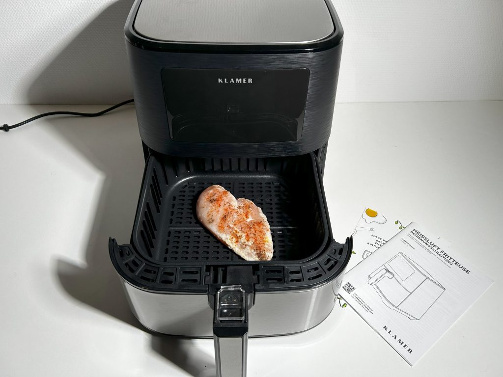 KLAMER Classic Airfryer Heißluftfritteuse Hähnchenbrust in Fritteuse