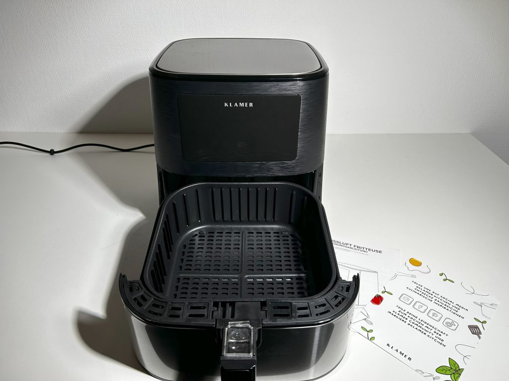 KLAMER Classic Airfryer Heißluftfritteuse offen