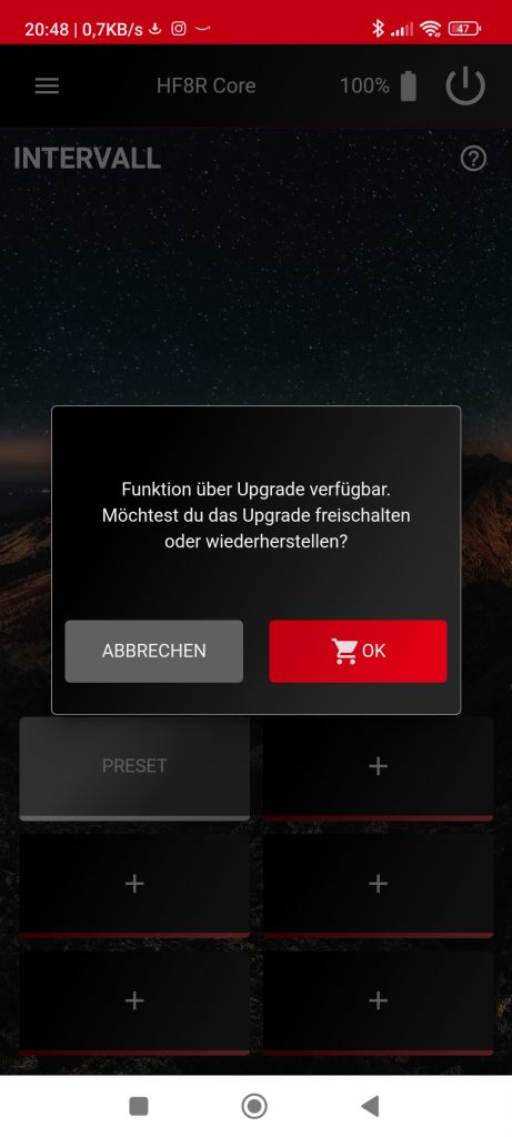 Ledlenser HF8R Stirnlampe, Screenshot App 6