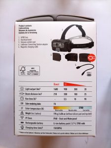 Ledlenser HF8R Stirnlampe, Verpackung Seitenansicht 2