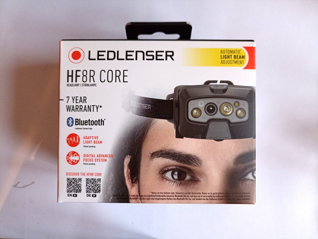 Ledlenser HF8R Stirnlampe, Verpackung Vorderseite