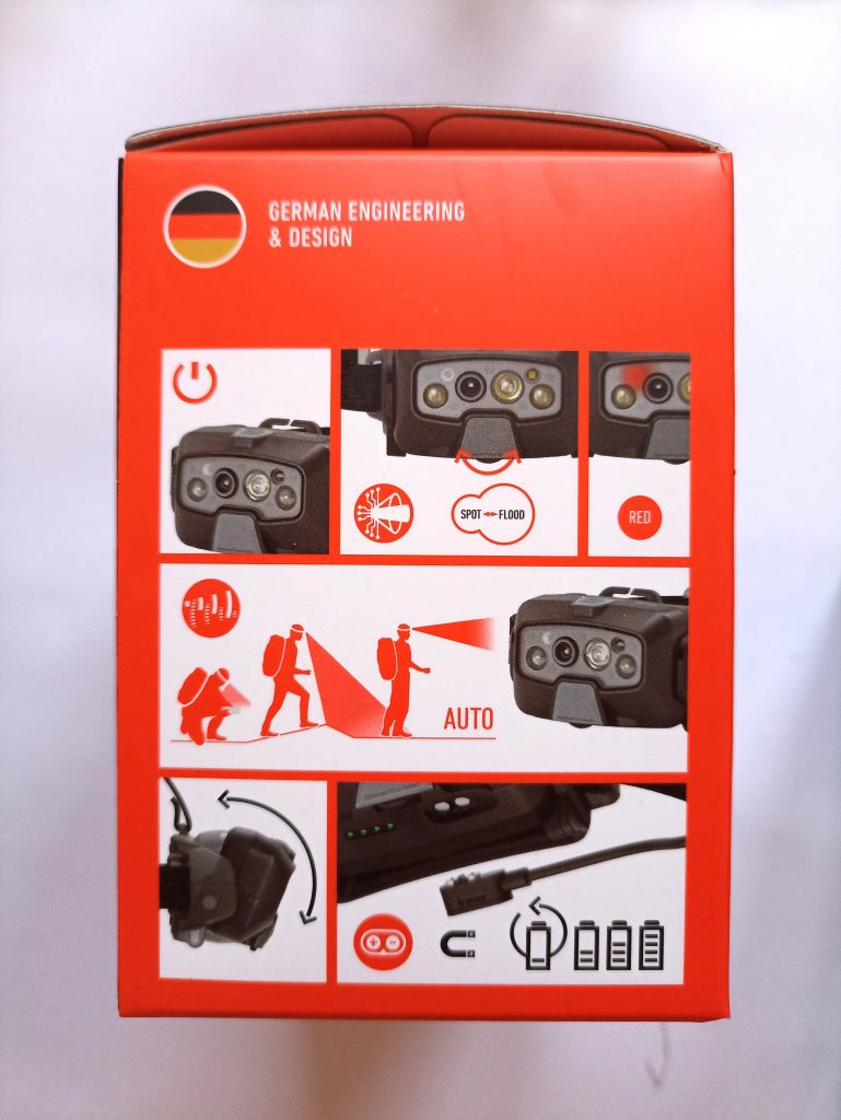 Ledlenser Hf8R Core, Verpackung Seitenansicht 1