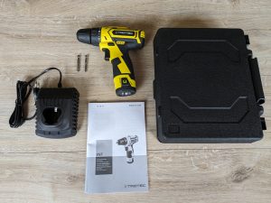 Lieferumfang des TROTEC PSCS 11-12V Akkuschraubers