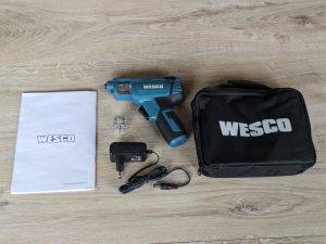 Lieferumfang des WESCO WS2013 WS2103.1 CSD40Q Akkuschraubers