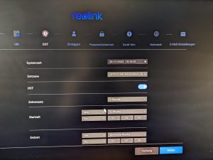 NVR-Anzeige zu DTS-Einstellungen des RLK8-800B4 Reolink Überwachungskamera-Sets