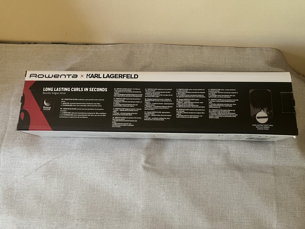 Rowenta Carl Lagerfeld Lockenstab Verpackung Rückseite