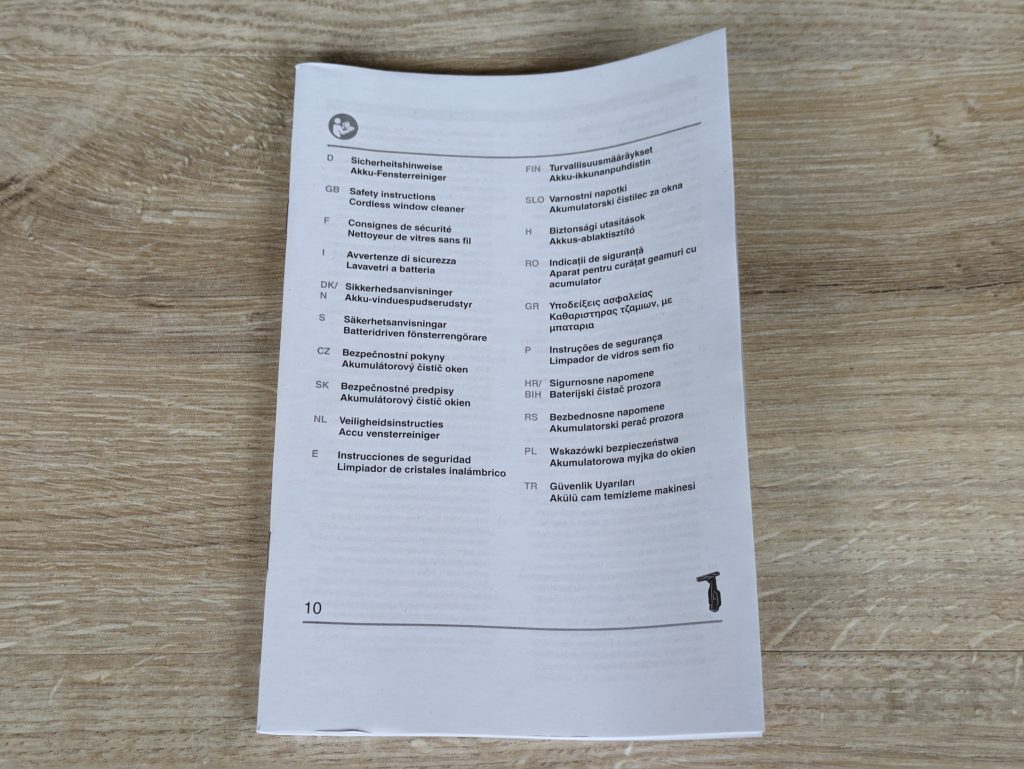 Sicherheitshinweise des Einhell BRILLIANTO Fensterreinigers