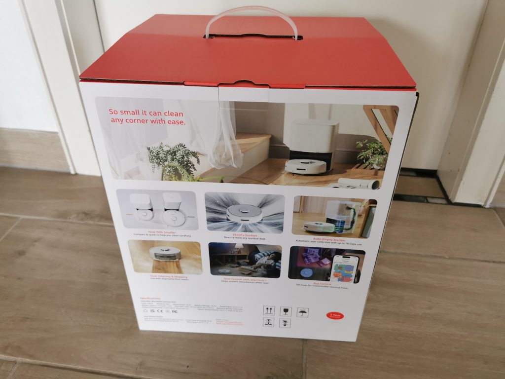 SwitchBot Minisaugroboter K10+ Verpackung hinten