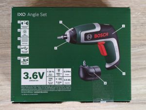Verpackung des Bosch IXO 7. Generation Akkuschraubers von hinten