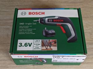 Verpackung des Bosch IXO 7. Generation Akkuschraubers von vorne