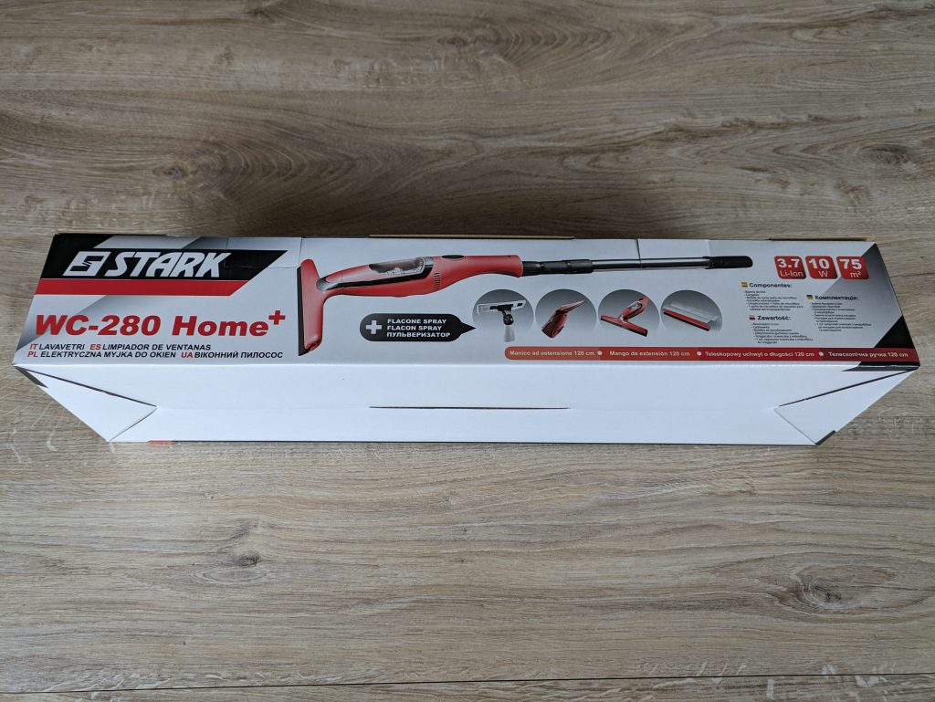 Verpackung des STARK WC 280 Home+ Fenstersaugers von hinten