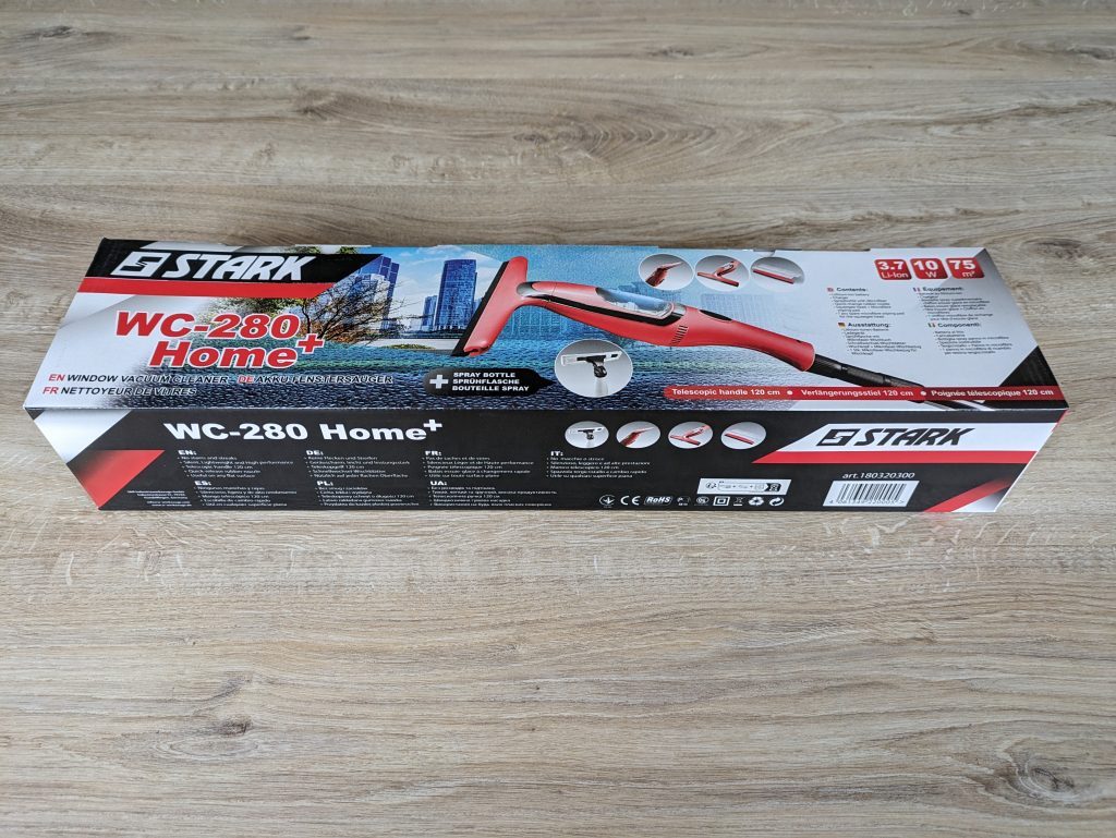 Verpackung des STARK WC 280 Home+ Fenstersaugers von vorne