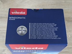 Verpackung des Vileda Windomatic Power Fenstersaugers von oben