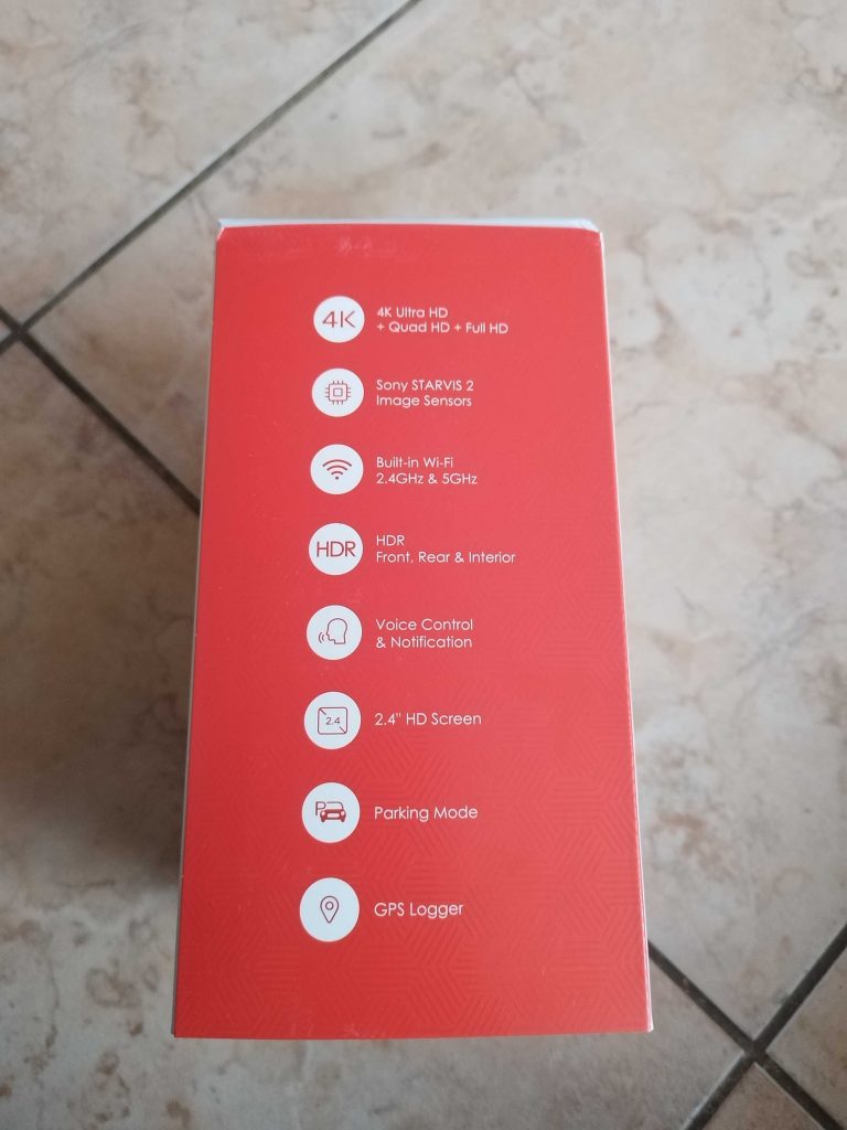 Viofo A229 Pro 3CH Verpackung von der linken Seite