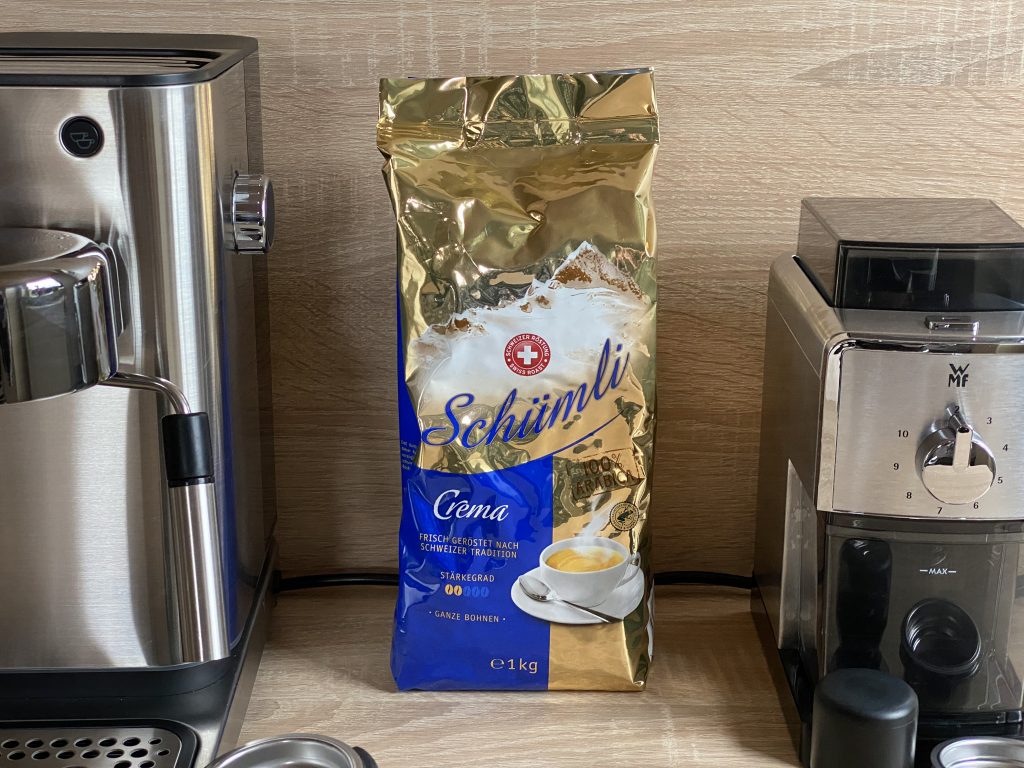 Delica Schümli Crema Kaffeebohnen Verpackung