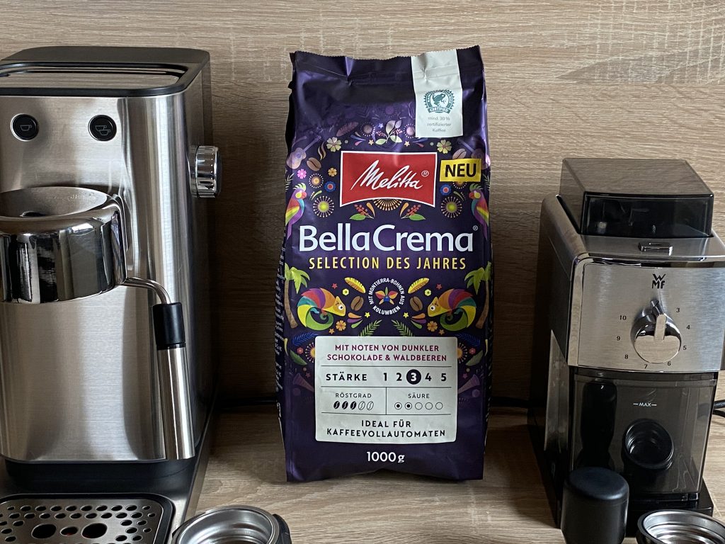 Melitta BellaCrema Selection des Jahres Kaffeebohnen Verpackung