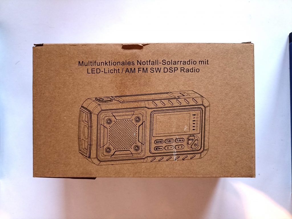 Acta Berg 0001-GR Kurbelradio, Verpackung Vorderansicht