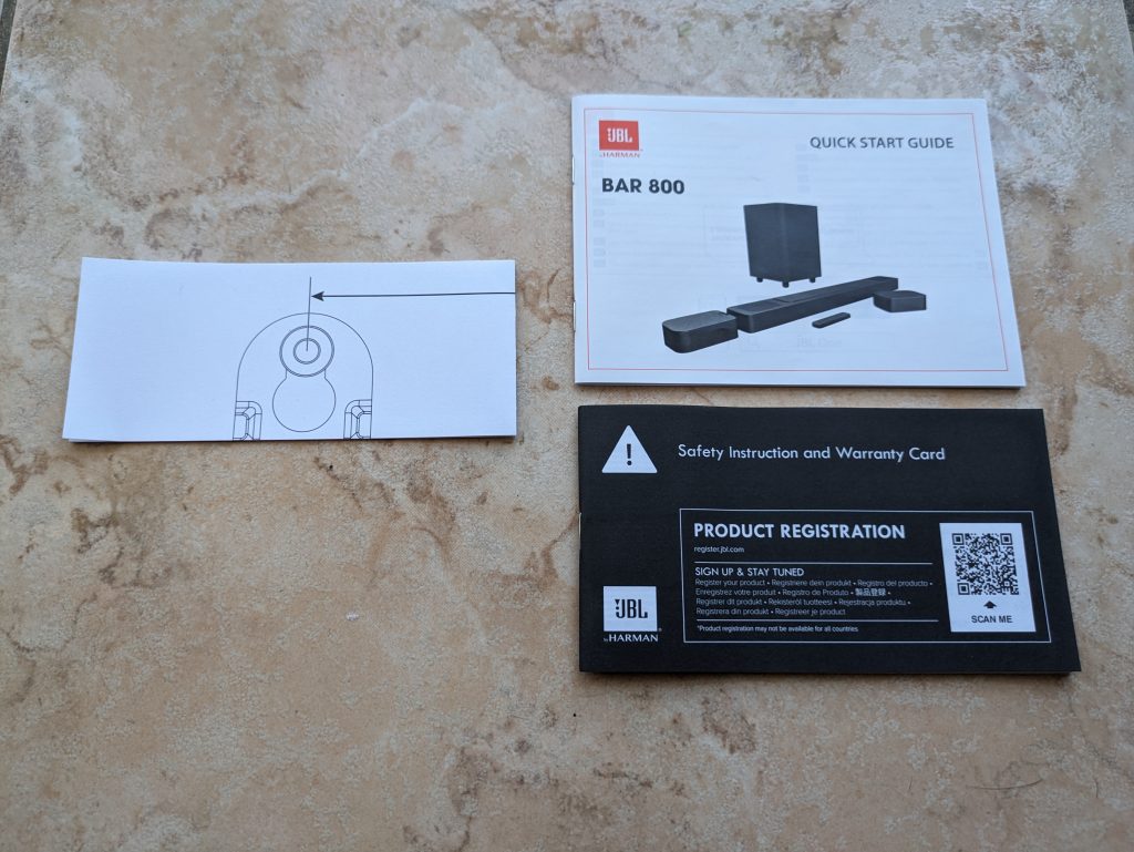 Anleitungen der JBL Bar 800 Soundbar