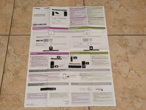 Anleitungen der Yamaha True X Bar 50A Soundbar, aufgeklappt