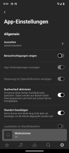 App, Einstellungen der Sonos Beam (Gen 2) Soundbar (2)