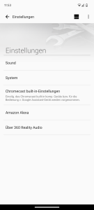 App, Einstellungen der Sony HT A5000 Soundbar