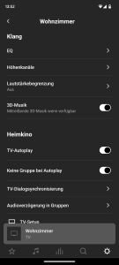 App, Klangeinstellungen der Sonos Beam (Gen 2) Soundbar