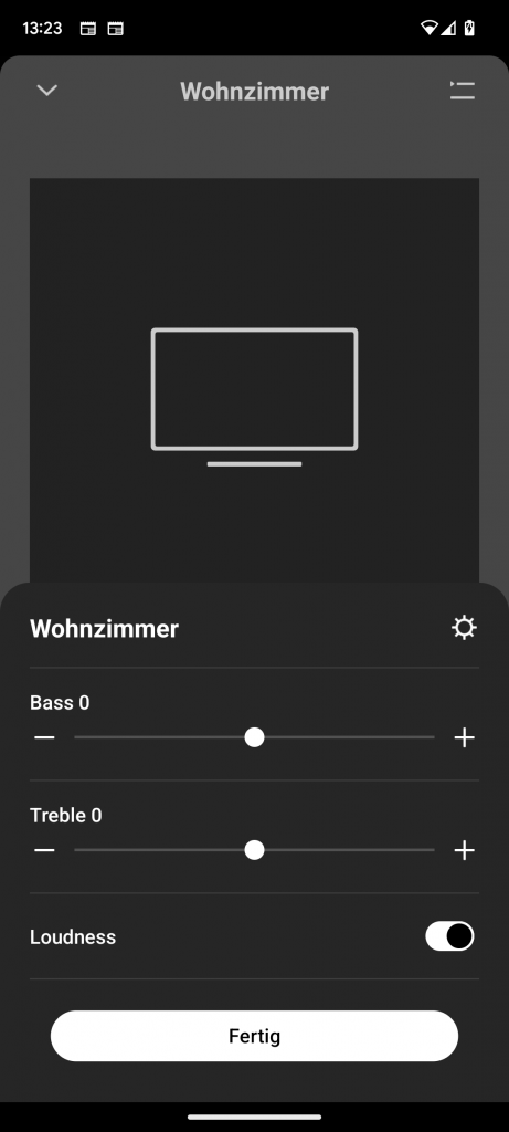 App, Lautstärkeneinstellungen der Sonos Beam (Gen 2) Soundbar