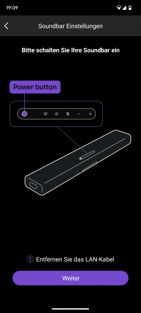 App der Yamaha True X Bar 50A Soundbar, Anleitung zur Verbindung
