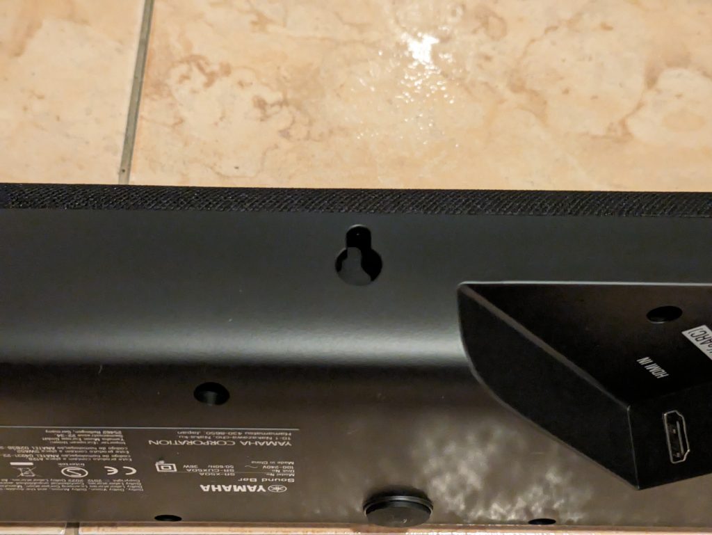 Aufhängung der Yamaha True X Bar 50A Soundbar