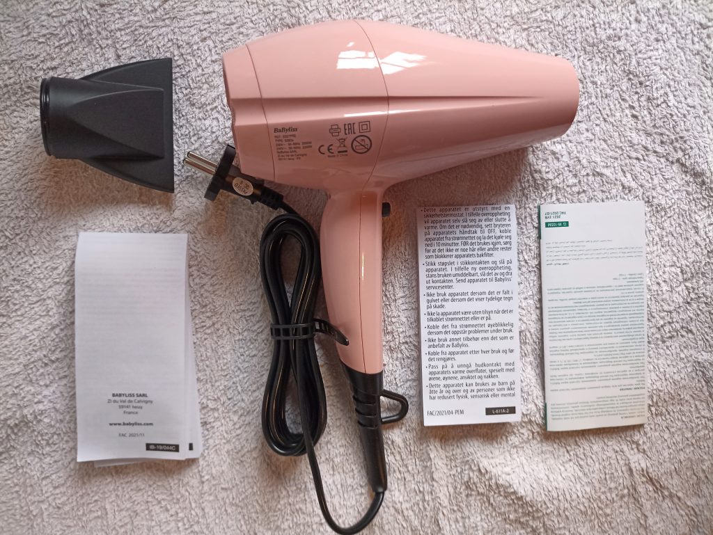 BaByliss 5337PRE Haartrockner, Lieferumfang