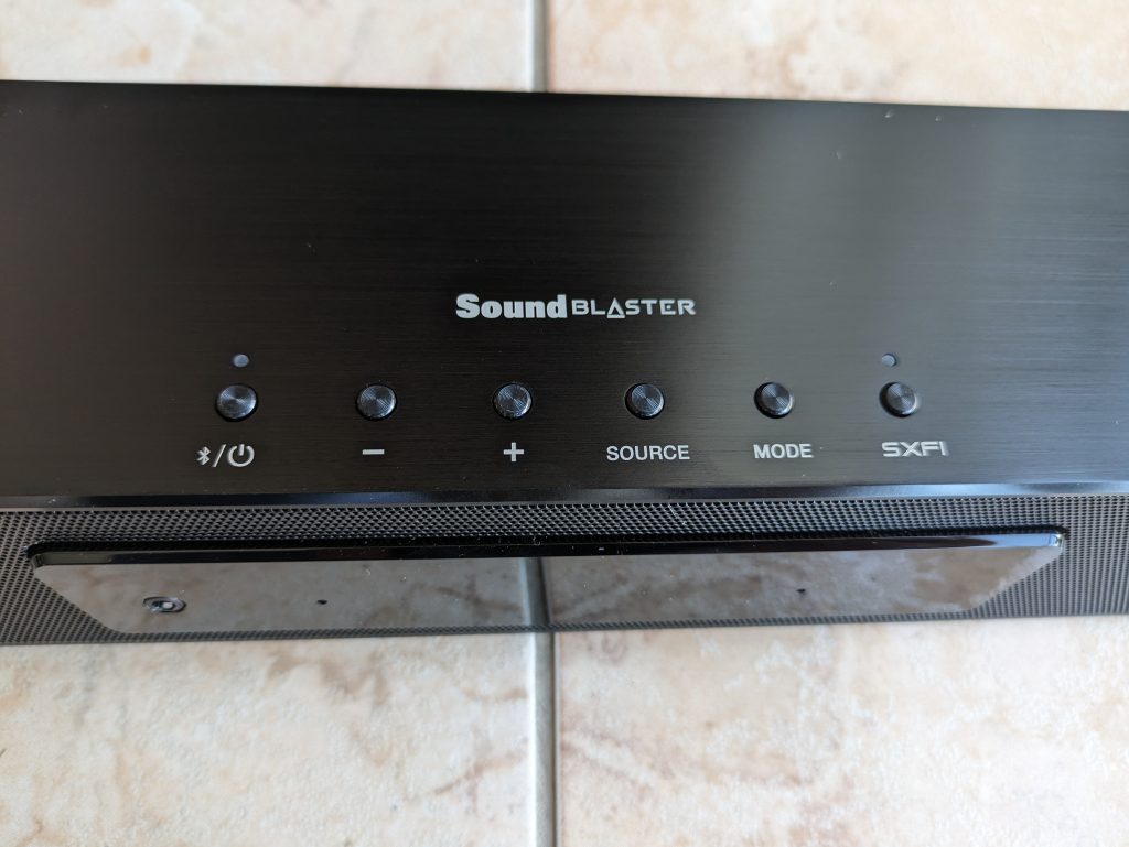 Bedienfeld der Creative Soundblaster Katana V2 Soundbar