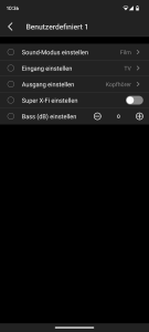 Benutzerdefinierte Tasten der Creative SXFI CARRIER Soundbar in der App, Detailansicht