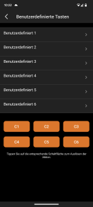 Benutzerdefinierte Tasten in der App der Creative SXFI CARRIER Soundbar